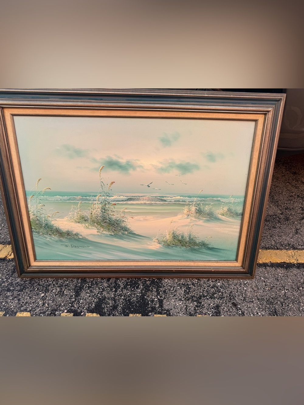 J. Desmond Coastal Beach Dunes Seascape Oil Painting‎